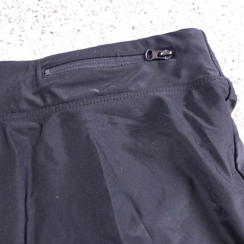 Gerry Swim Skirt Womens Large Black‎ Built-in Brief Zipper Pocket Athletic Skort